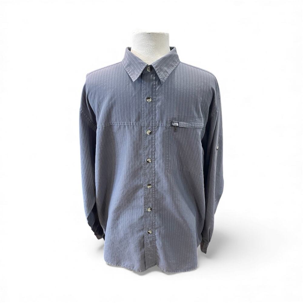 The North Face ATH6 Button Front Quick Dry Long Sleeve Gray Shirt Men’s Large